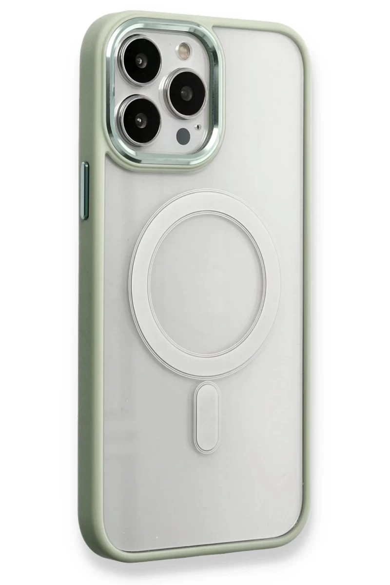 Apple iPhone 14 Pro Max Uyumlu Kılıf Room Magneticsafe Silikon - Su Yeşili