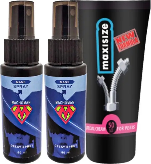 Süper Bonie 2 Tane Machoman 60 ml Erkek Zaman Spreyi + Maxi Size Erkek Özel Yeri Krem