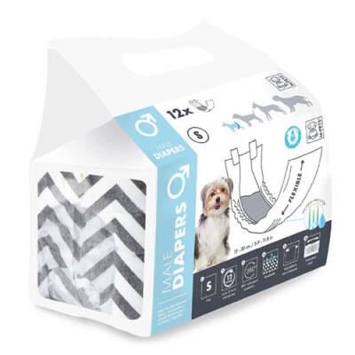 Diapers Erkek Köpekler İçin Külot Bez Small 12 li 17,5x42 Cm