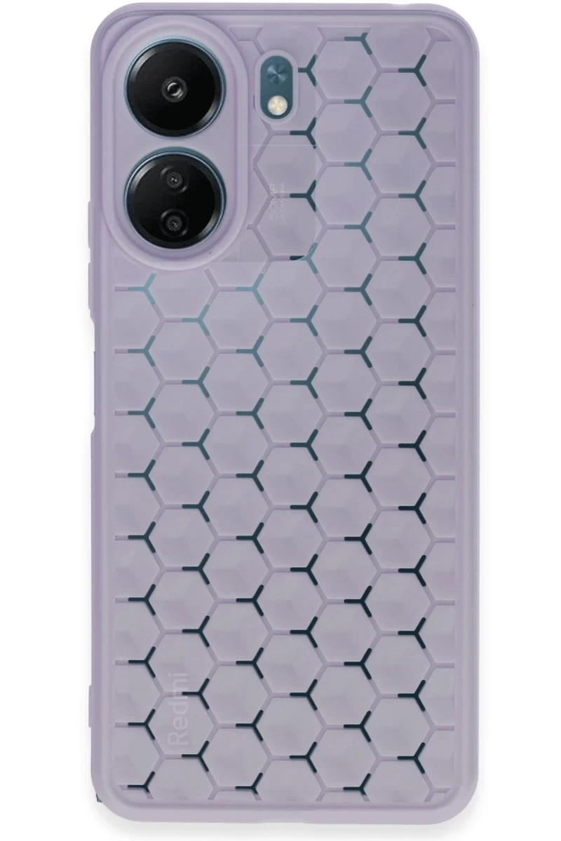 Xiaomi Redmi 13C Uyumlu Kılıf Petek Silikon Kapak - Lila