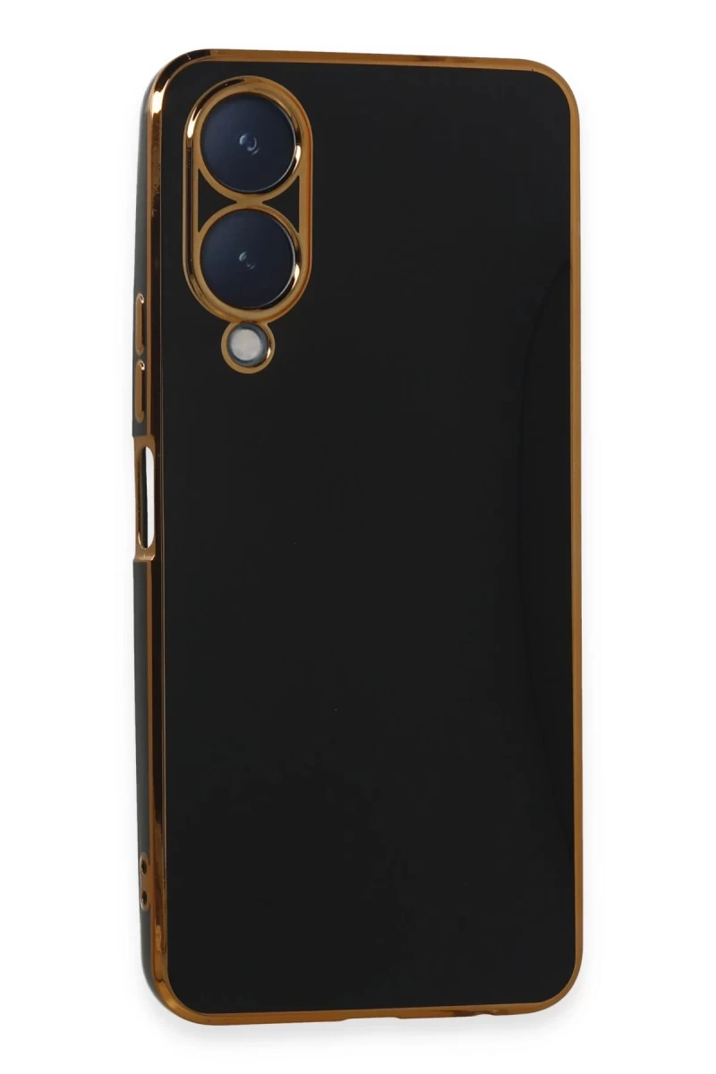 Vivo Y17S Uyumlu Kılıf Volet Silikon - Siyah
