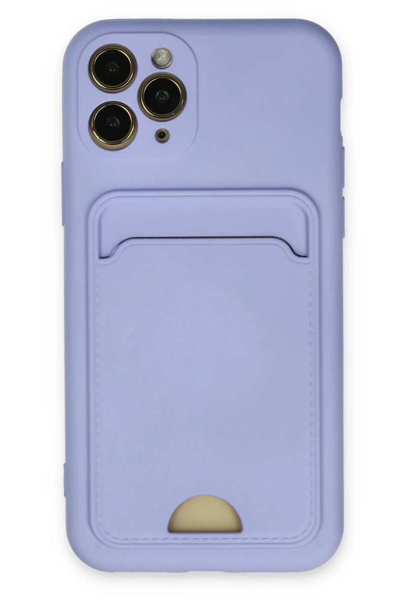 Apple iPhone 11 Pro Uyumlu Kılıf Kelvin Kartvizitli Silikon - Lila