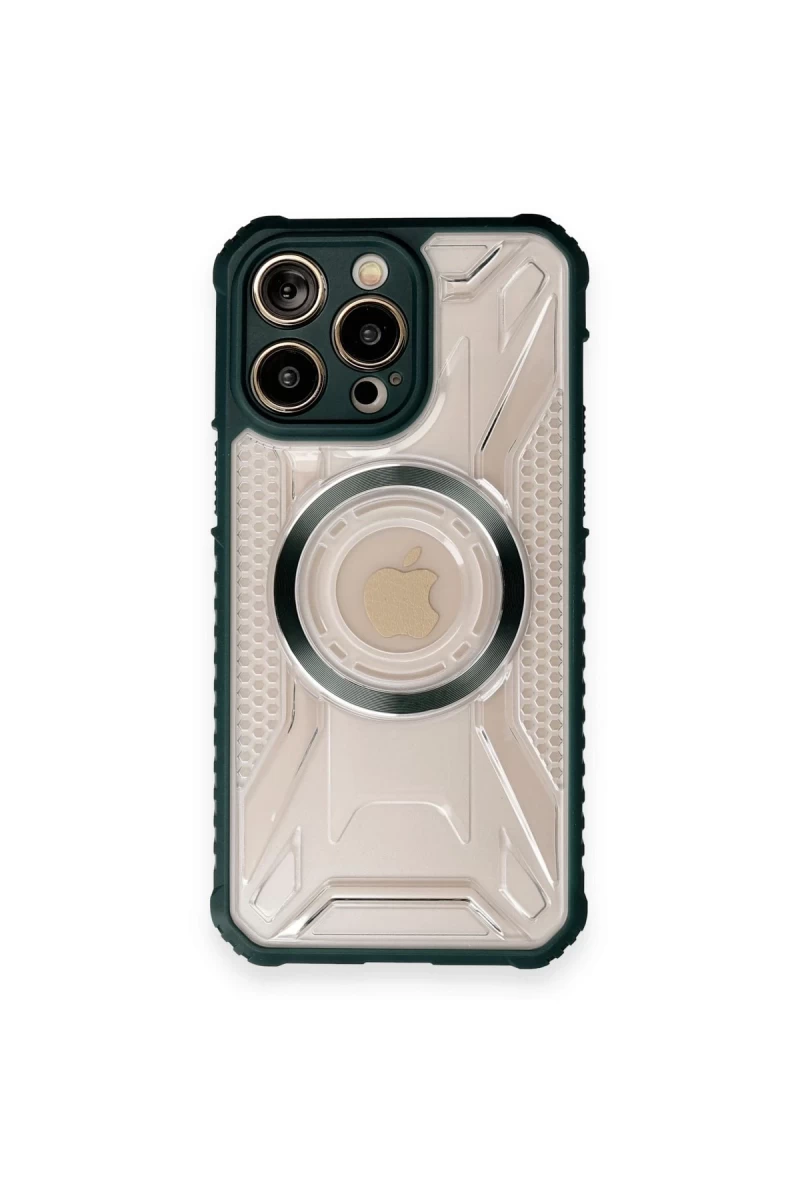 Apple iPhone 12 Pro Uyumlu Kılıf Prag Magneticsafe Kapak - Koyu Yeşil