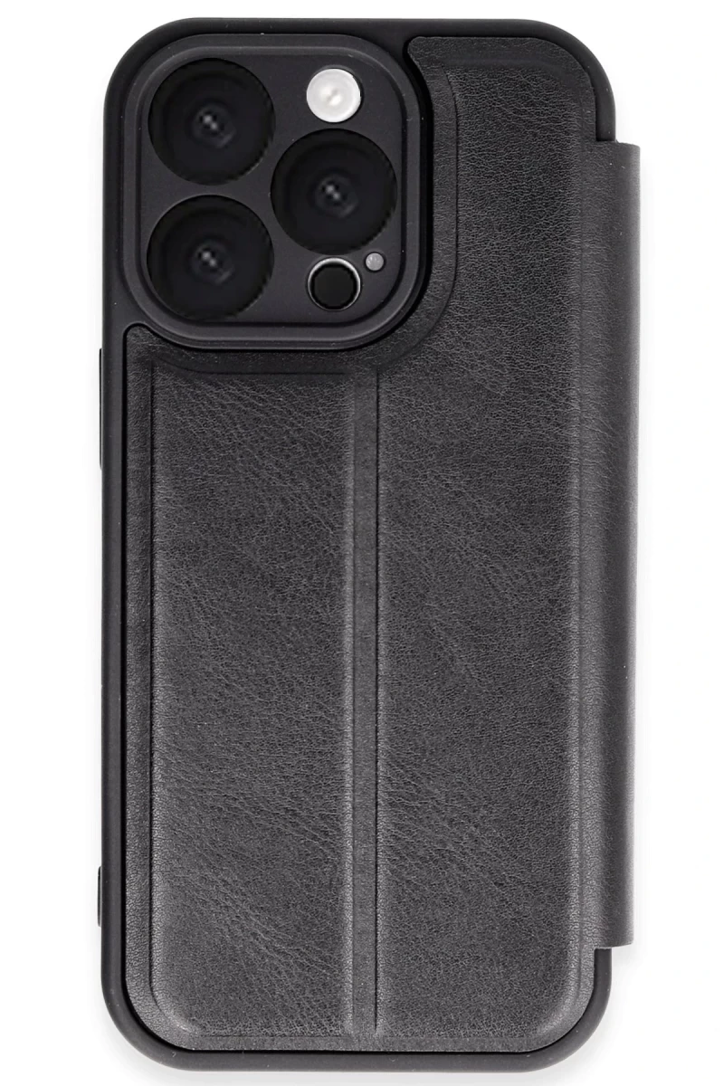 Apple iPhone 16 Pro Max Uyumlu Kılıf Flip Cover - Siyah