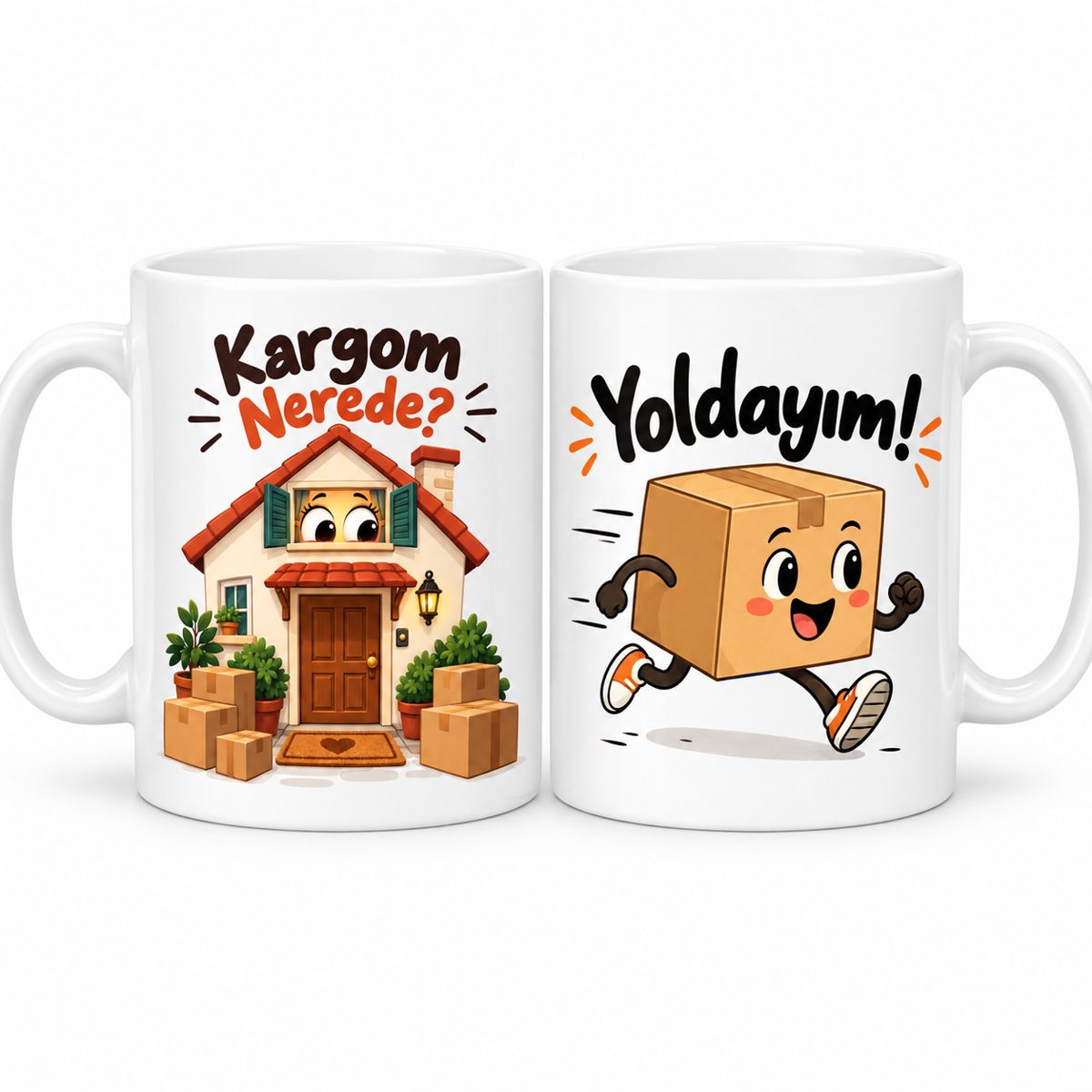 Kargom Nerede? / Yoldayım! 2'li Porselen Kupa Seti - MODEL 441