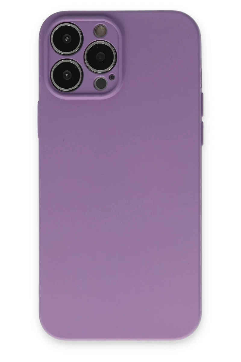 Apple iPhone 13 Pro Uyumlu Kılıf Nano içi Kadife Silikon - Koyu Lila
