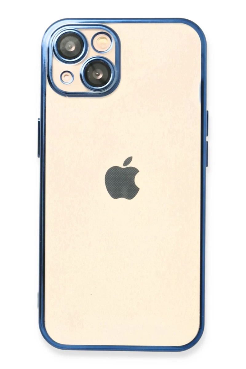Apple iPhone 14 Plus Uyumlu Kılıf Lensli Silikon - Açık Mavi