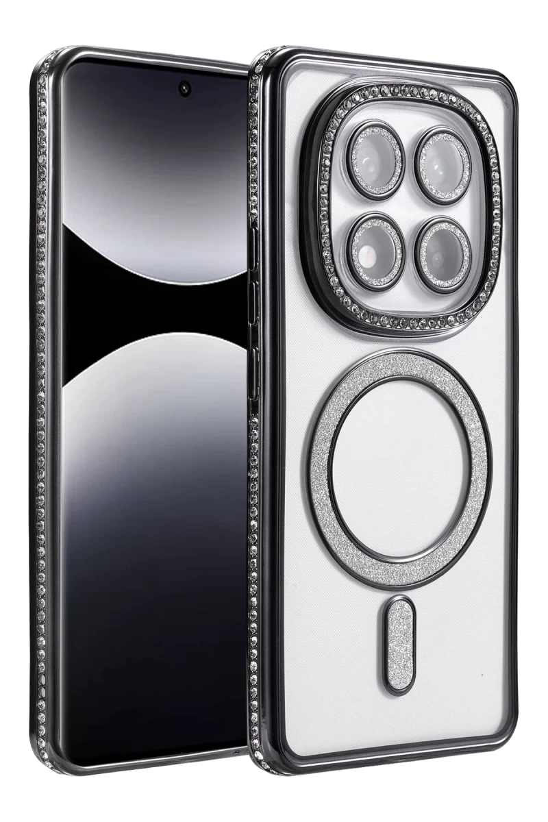 Xiaomi Redmi Note 14 Pro 5G Uyumlu Joke Simli Magneticsafe Kılıf - Siyah
