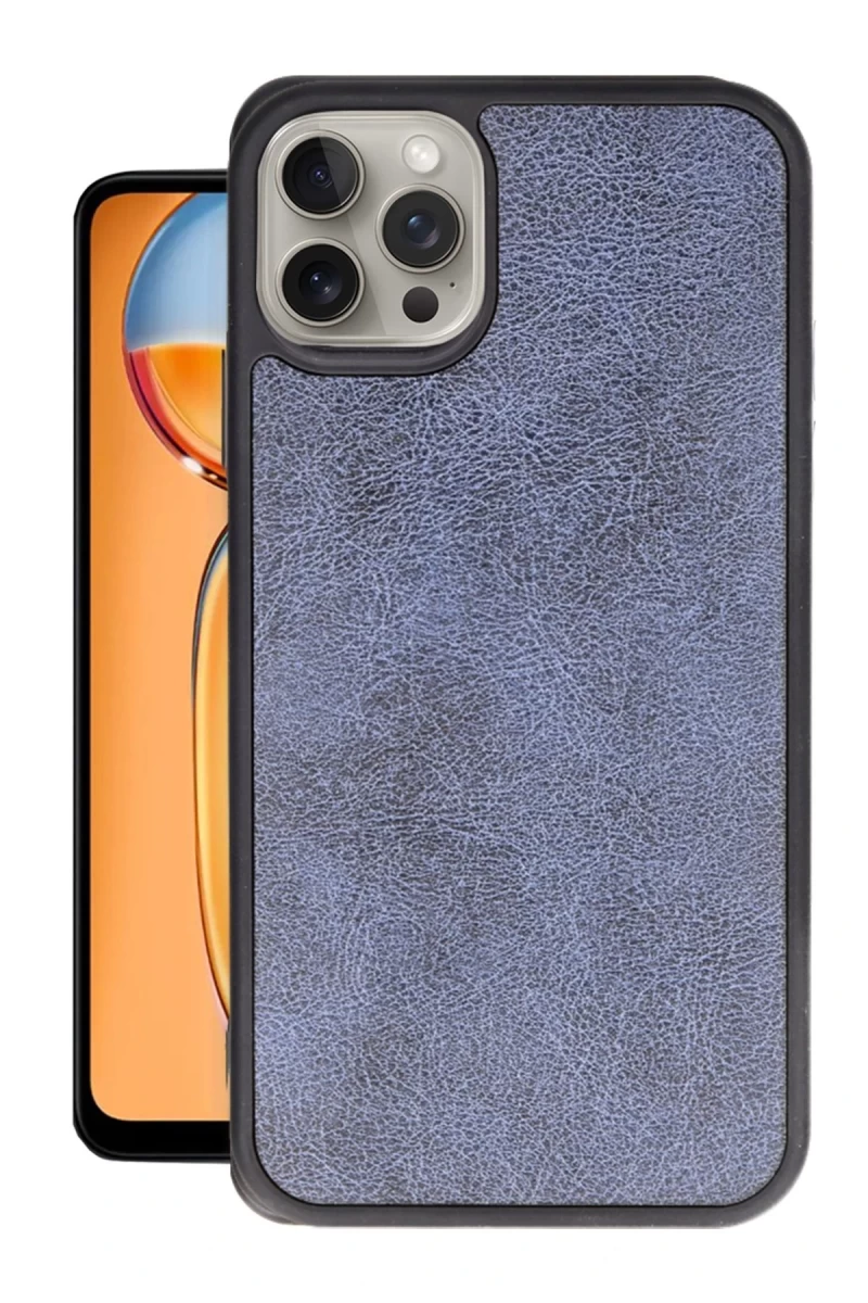 Apple iPhone 15 Pro Max Uyumlu Kılıf Aras Deri Kapak - Lacivert