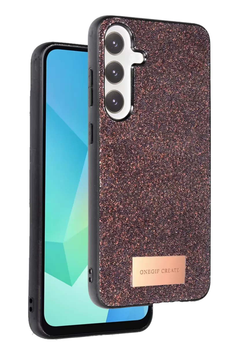 Onegif Samsung Galaxy A16 5G Uyumlu Bright Simli Kapak - Derin Mor
