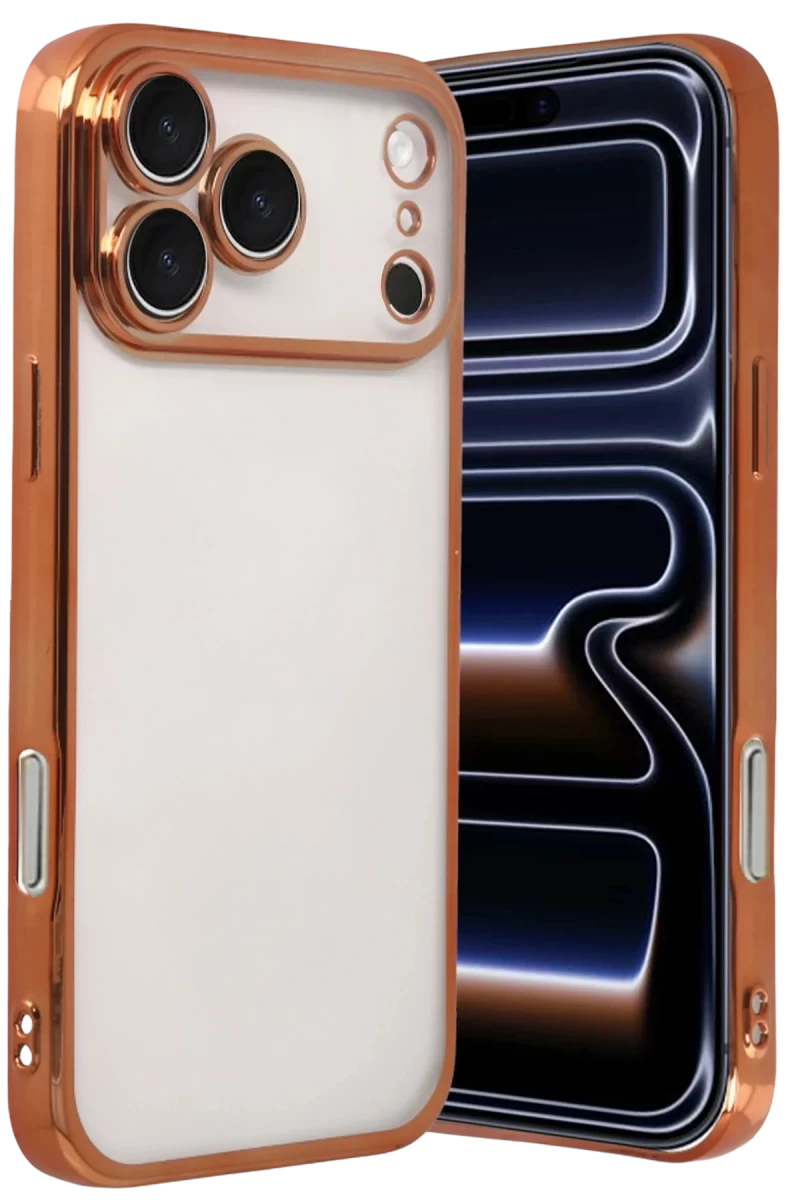 Apple iPhone 17 Pro Uyumlu Lensli Silikon - Turuncu