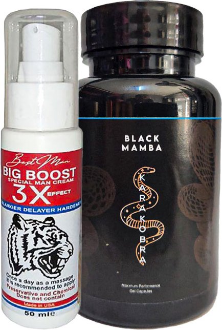Bigboost 50 ml Erkek Uzun-Kalın-Sert- Bakım Kremi 50 ml + Siyahkobra 60LI Erkeğe