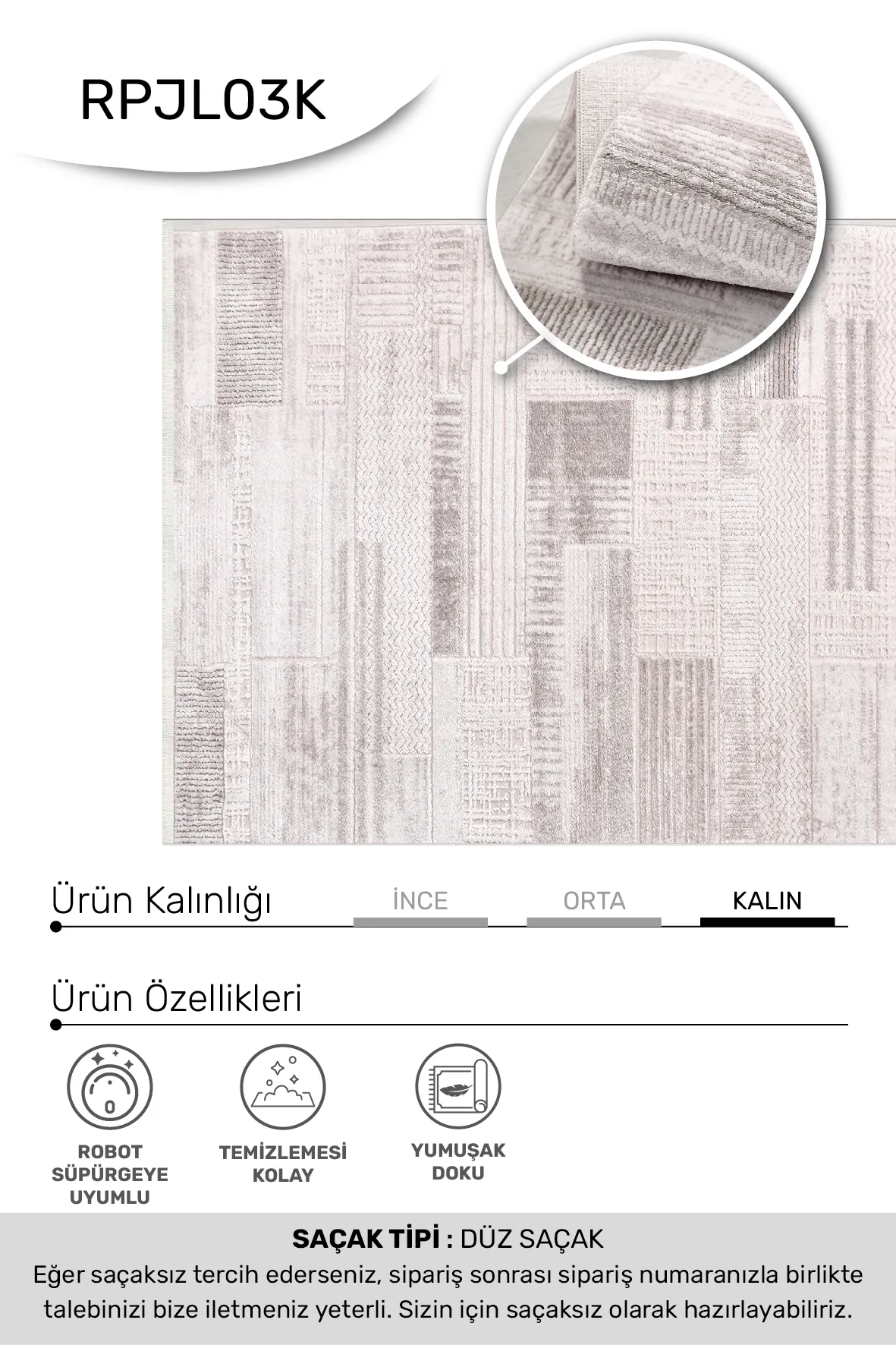 YoudayHomeCollection JALURA Model Oturma Odası Halısı · EBAT: 150X350