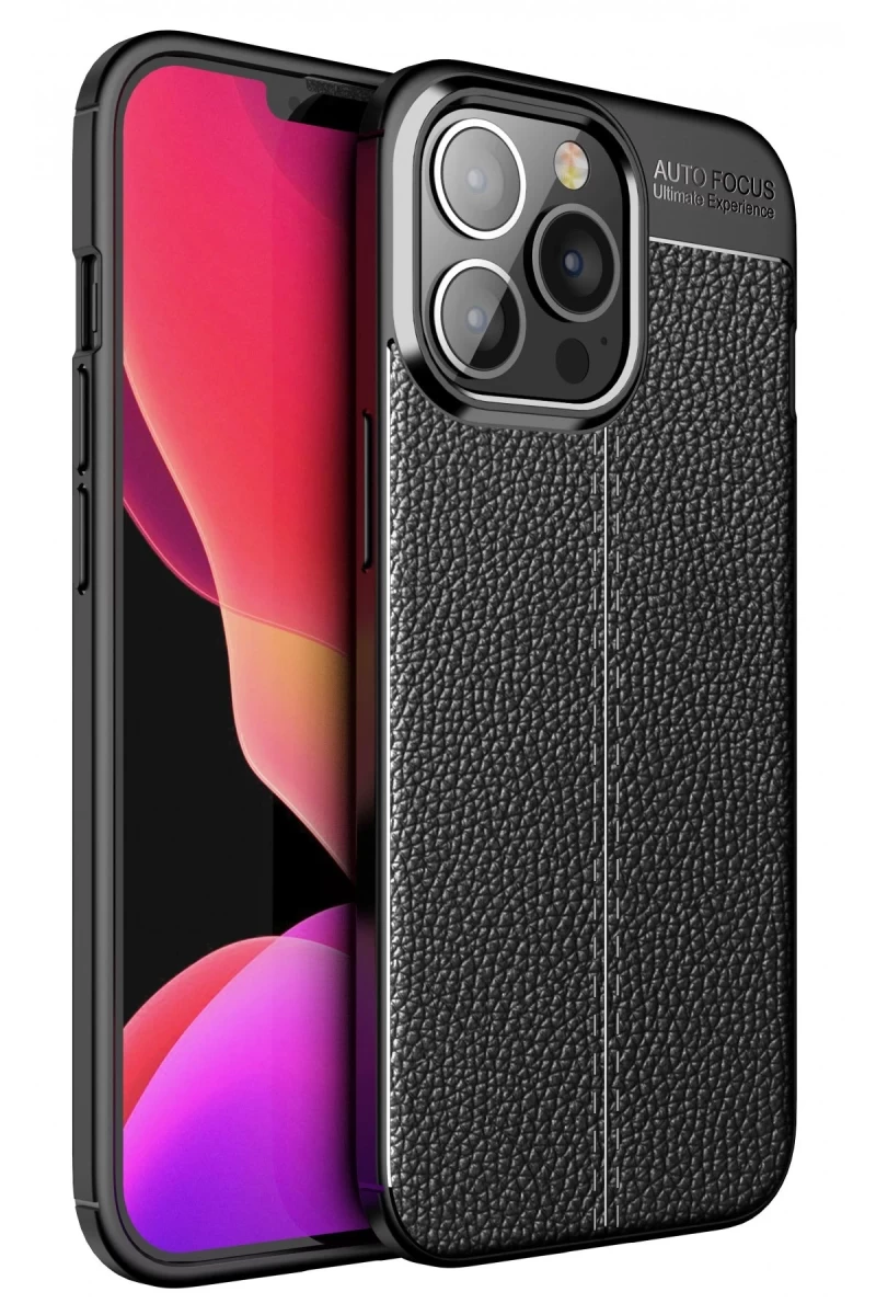 Apple iPhone 13 Pro Uyumlu Kılıf Auto Focus Kapak - Siyah
