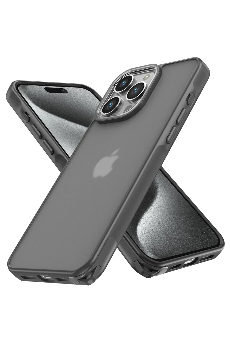 Apple iPhone 14 Pro Uyumlu Kılıf Elegant Kapak - Titan Gri
