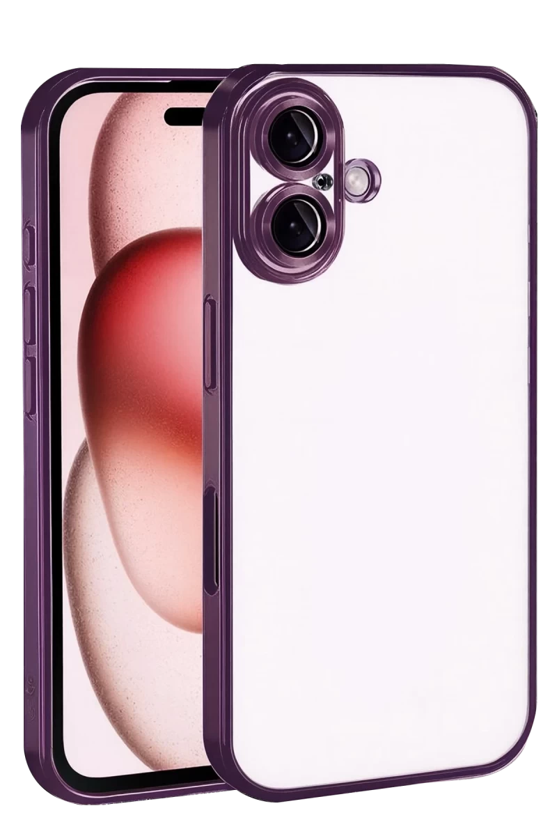 Apple iPhone 17 Uyumlu Lensli Silikon - Açık Mor