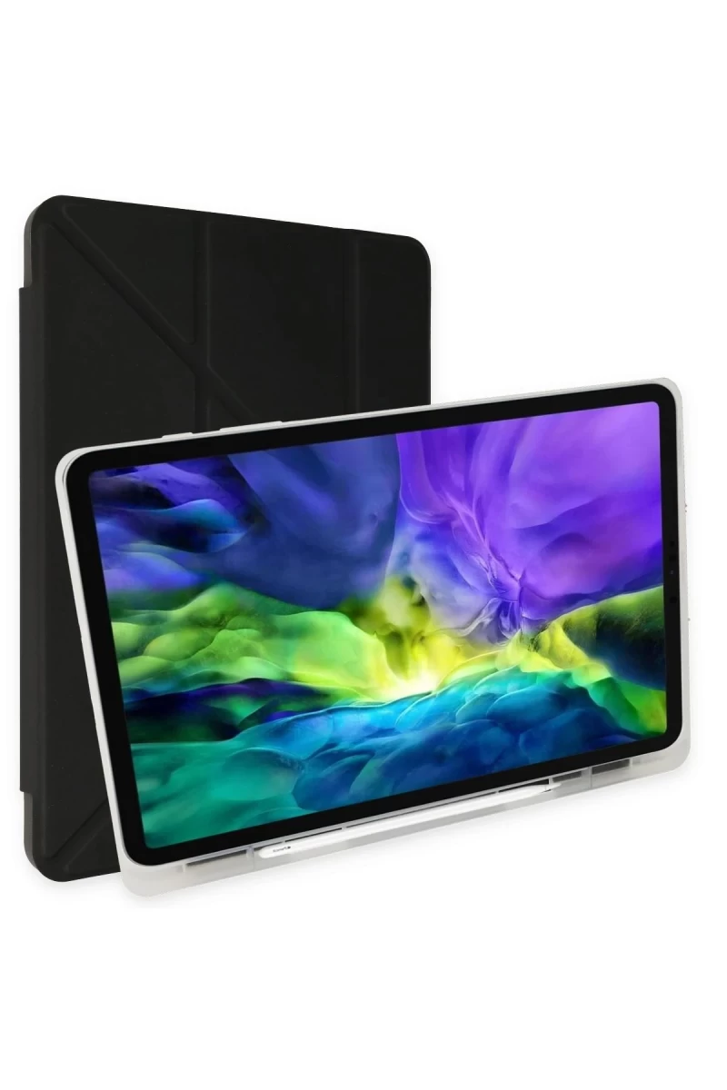 Samsung Galaxy T870 Tab S7 11 Kılıf Kalemlikli Mars Tablet Kılıfı - Siyah