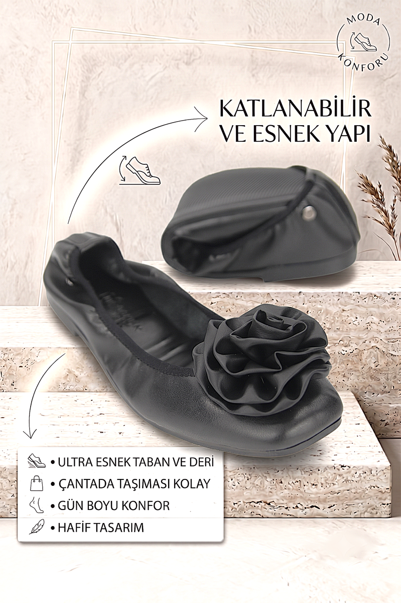 Kiara Kadın Babet Ayakkabı · RENK: SİYAH CİLT · NUMARA: 36