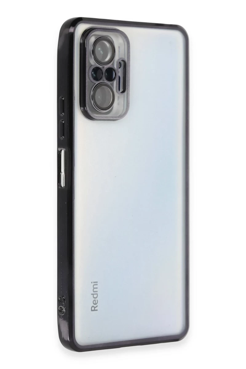 Xiaomi Redmi Note 10 Pro Uyumlu Kılıf Lensli Silikon - Siyah
