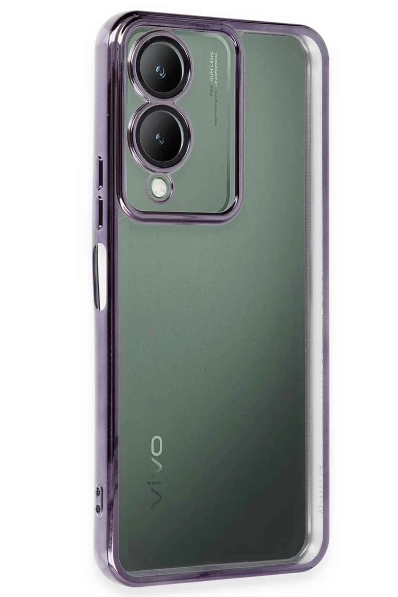 Vivo Y17S Uyumlu Kılıf Lensli Silikon - Mor