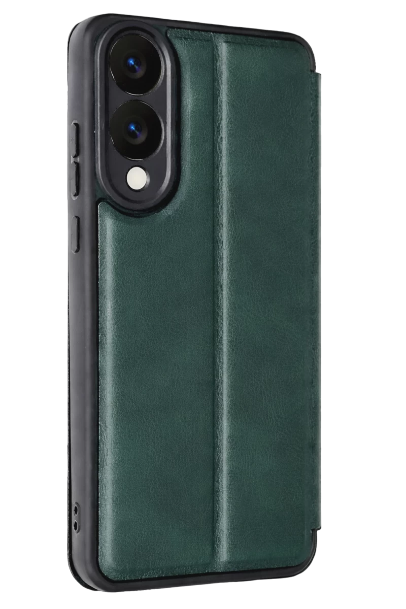 Samsung Galaxy S25 Uyumlu Edge Flip Cover - Koyu Yeşil