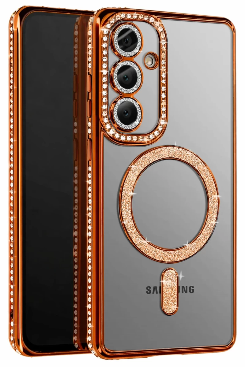 Samsung Galaxy S26 Plus Uyumlu Joke Simli Magneticsafe Kılıf - Turuncu