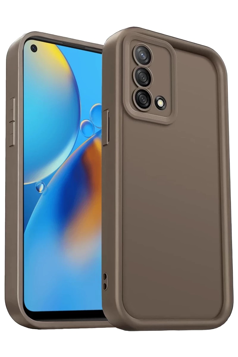 Oppo A74 4G Uyumlu Kılıf Viera Silikon - Kahverengi