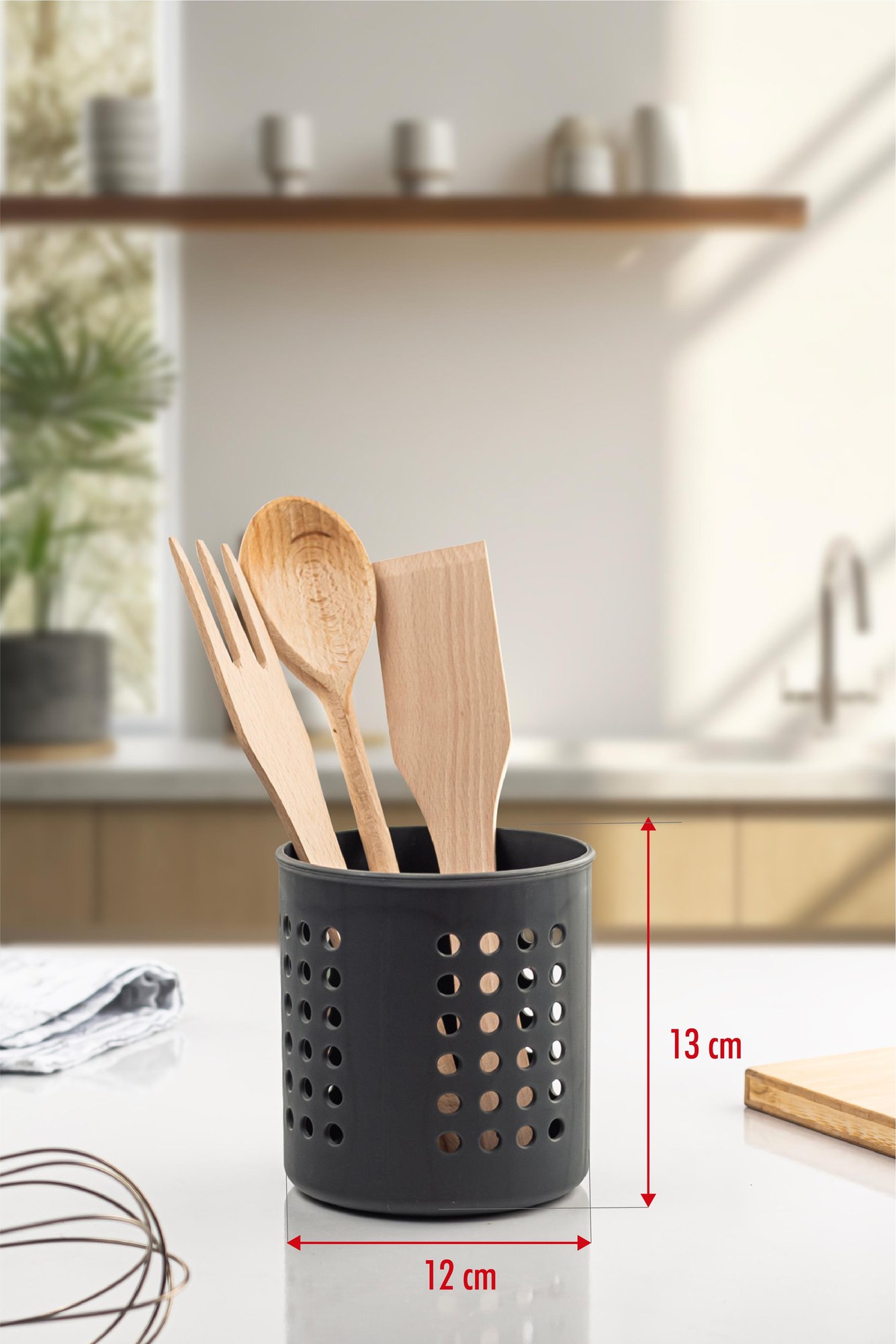Füme Silindir Dik Kaşıklık &amp;  Tezgah Üstü Düzenleyici &amp; Servis Standı
