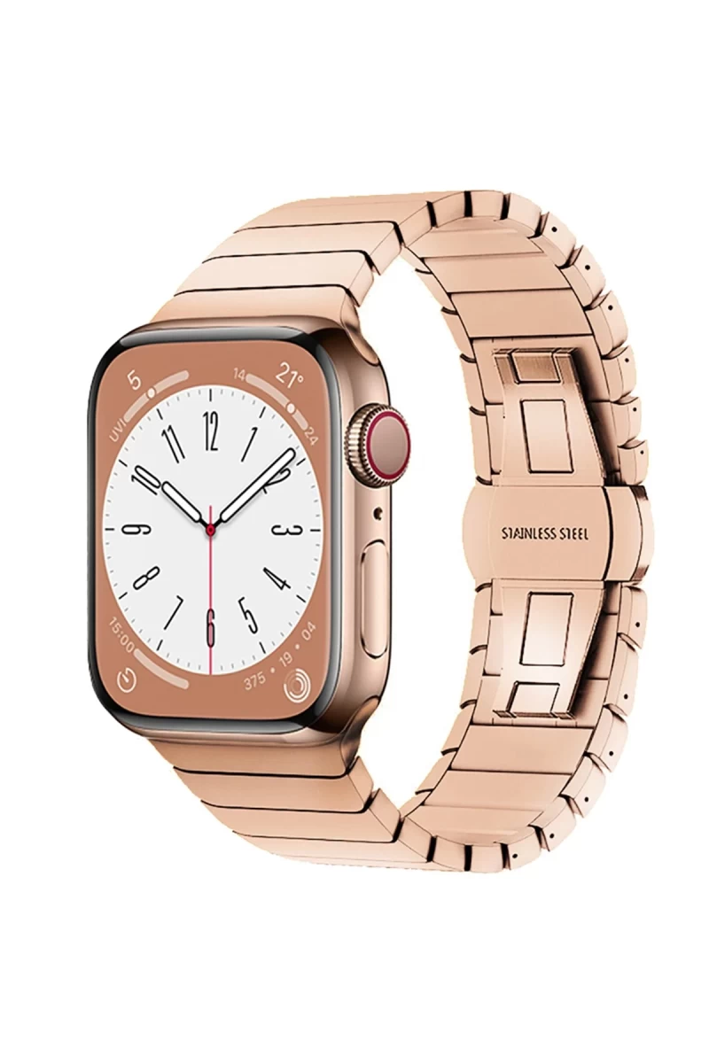Apple Watch 38mm Uyumlu KR413 Fine Steel Kordon - Rose