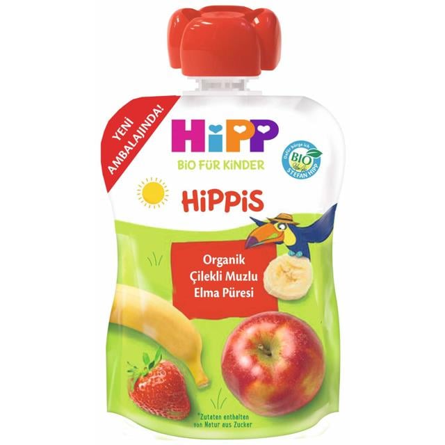 Organik Çilek Muz Elma Püresi 100gr 1 Adet
