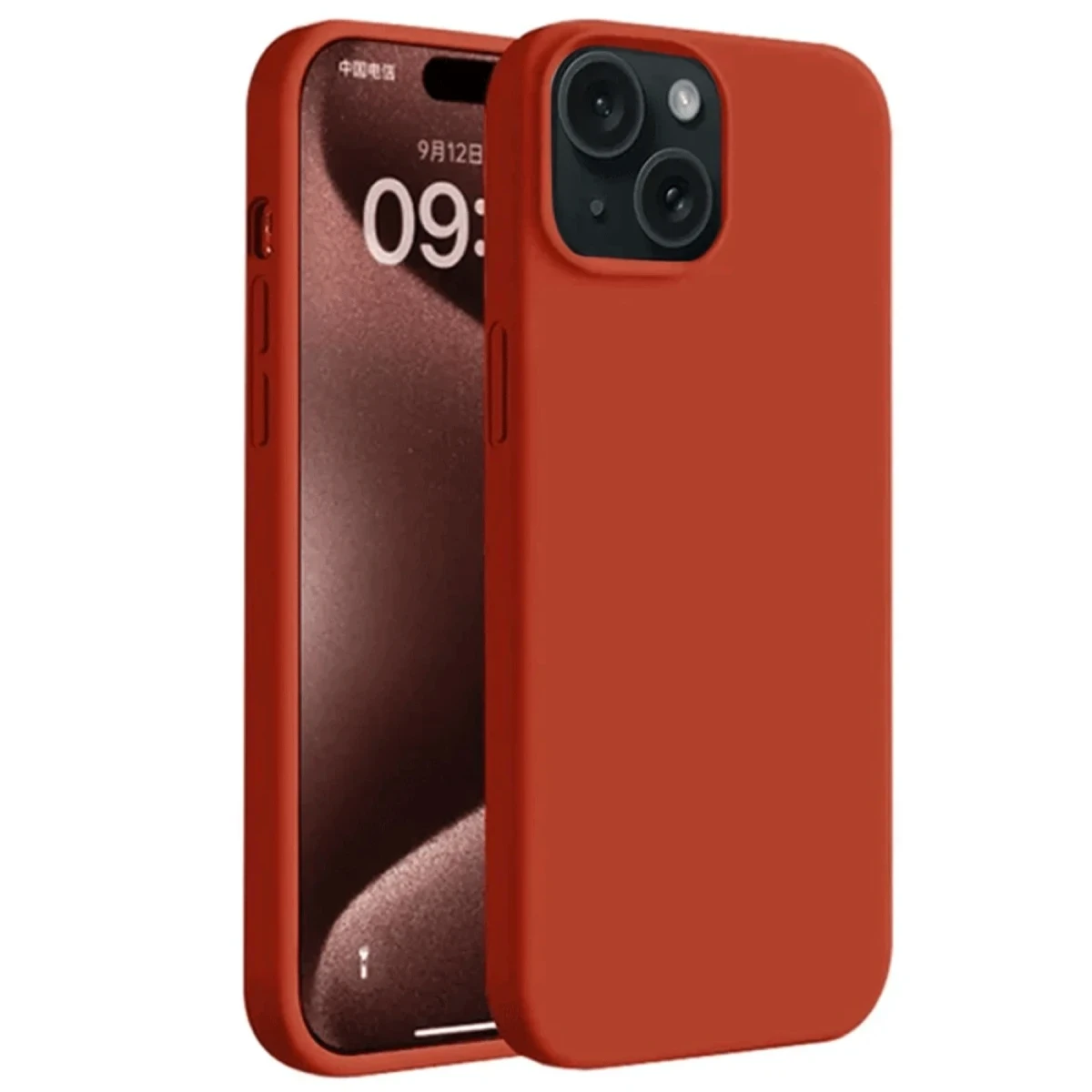 Apple iPhone 15 Uyumlu Kılıf First Silikon - Kırmızı