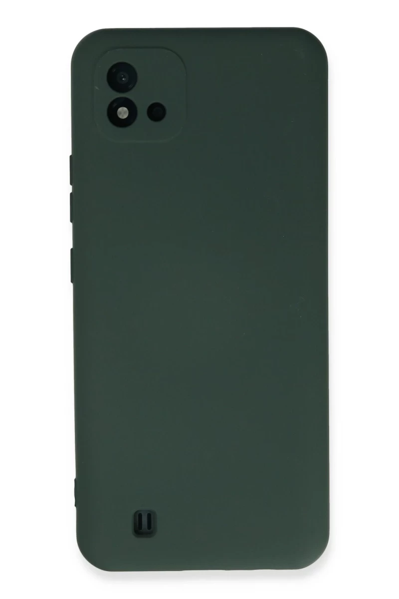 Realme C11 2021 Uyumlu Kılıf Nano içi Kadife Silikon - Koyu Yeşil