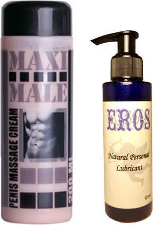 Hintohu Maxi Male Cream 200 ml Erkekler Için Pe.nis Bakım Losyonu ve Eros Natural Lubricant 125ML