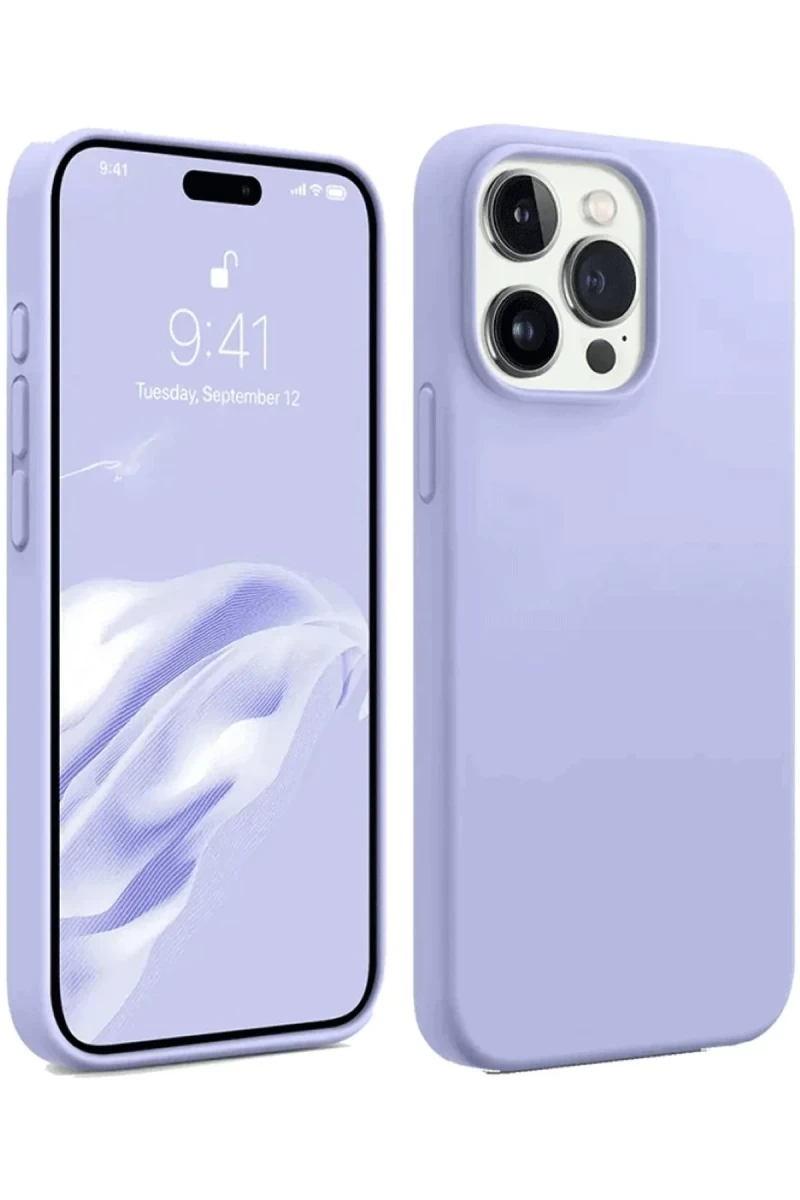 Apple iPhone 15 Pro Uyumlu Kılıf First Silikon - Lila
