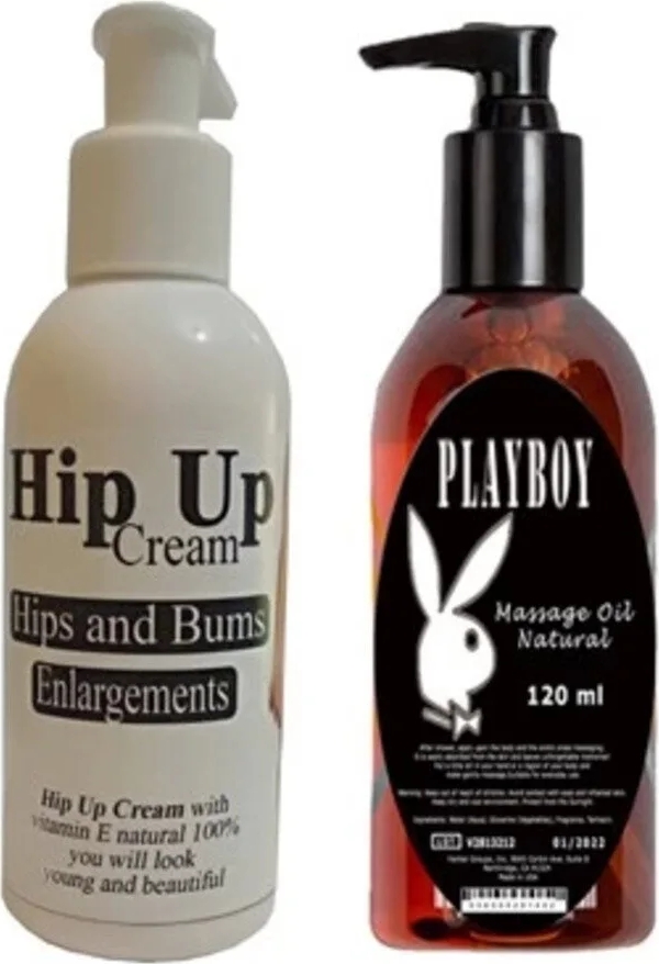 Hipup Hip Cream Kalça Vücut Kremi 120 Ml+Playboy Masaj Yağı 120 ml