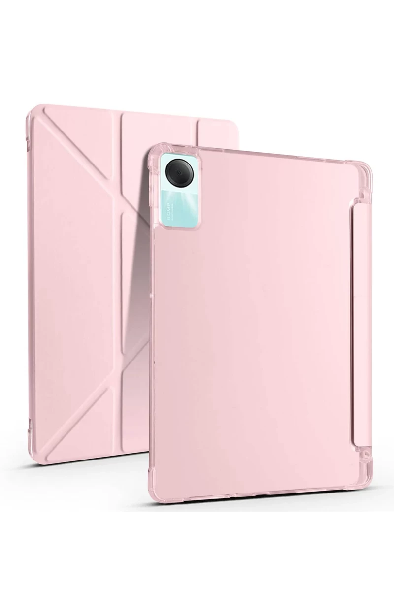 Xiaomi Redmi Pad SE 4G Uyumlu Kılıf Kalemlikli Mars Tablet Kılıfı - Rose Gold