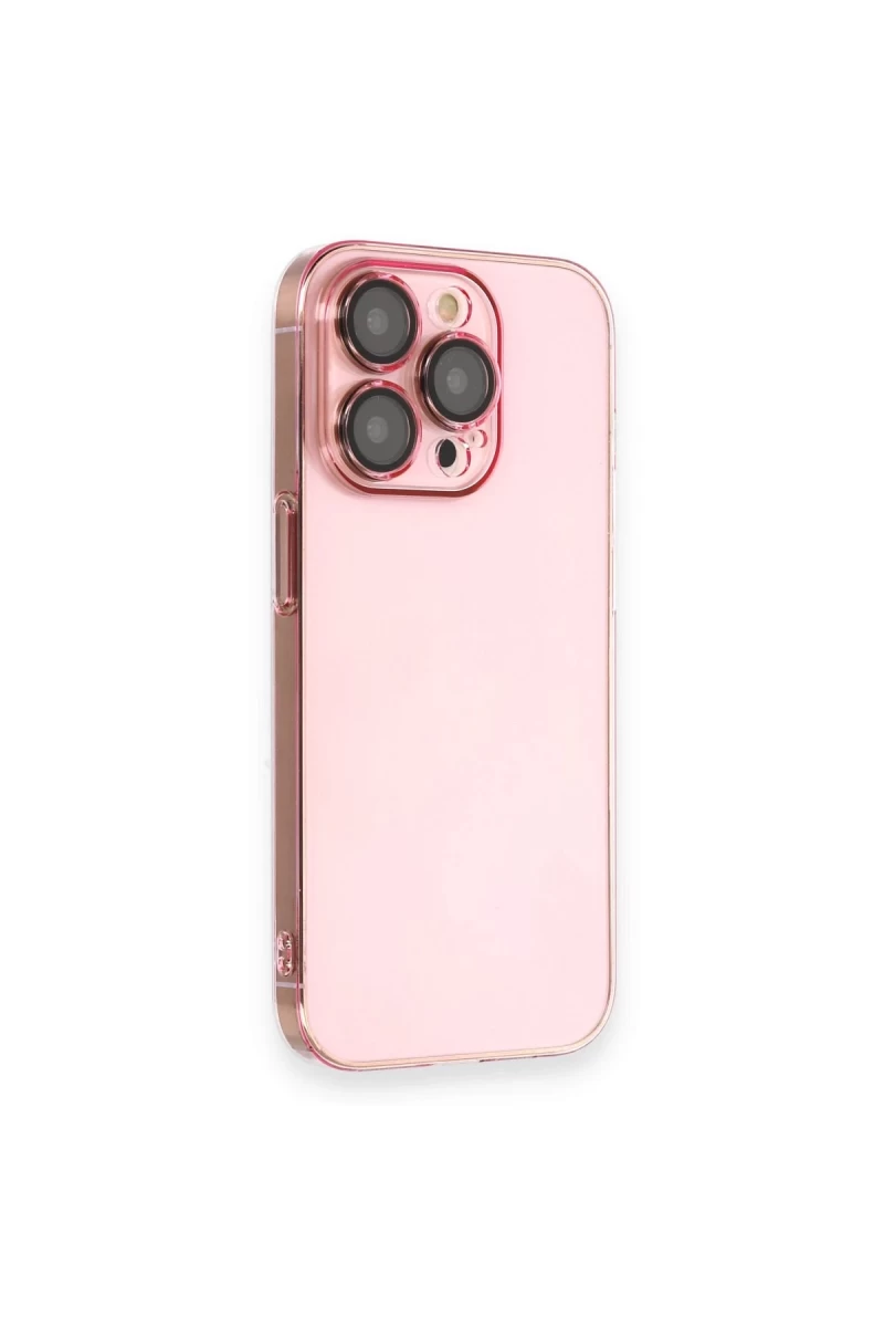 Apple iPhone 14 Pro Uyumlu Kılıf Armada Lensli Kapak - Rose Gold