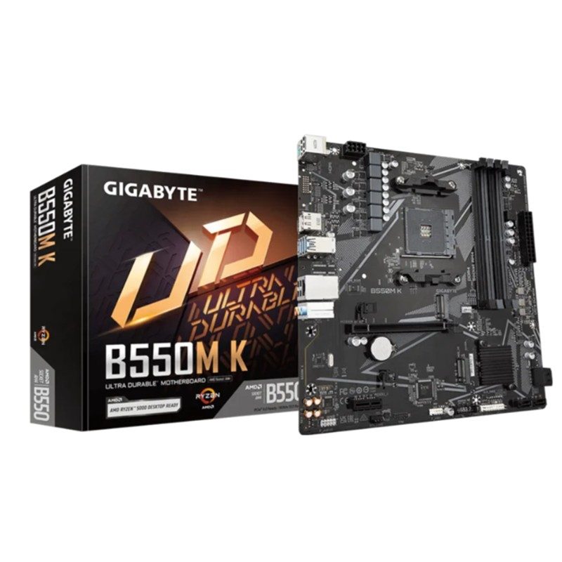 GIGABYTE B550M K DDR4 4733MHZ 1XHDMI 1XDP 1XM.2 MATX AM4 (AMD AM4 5000/5000G/4000G/3000/3000G SERİLERİ İLE UYUMLU)