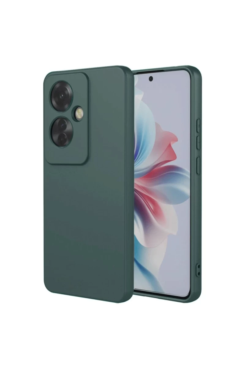 Oppo Reno 11F Uyumlu Kılıf First Silikon - Koyu Yeşil