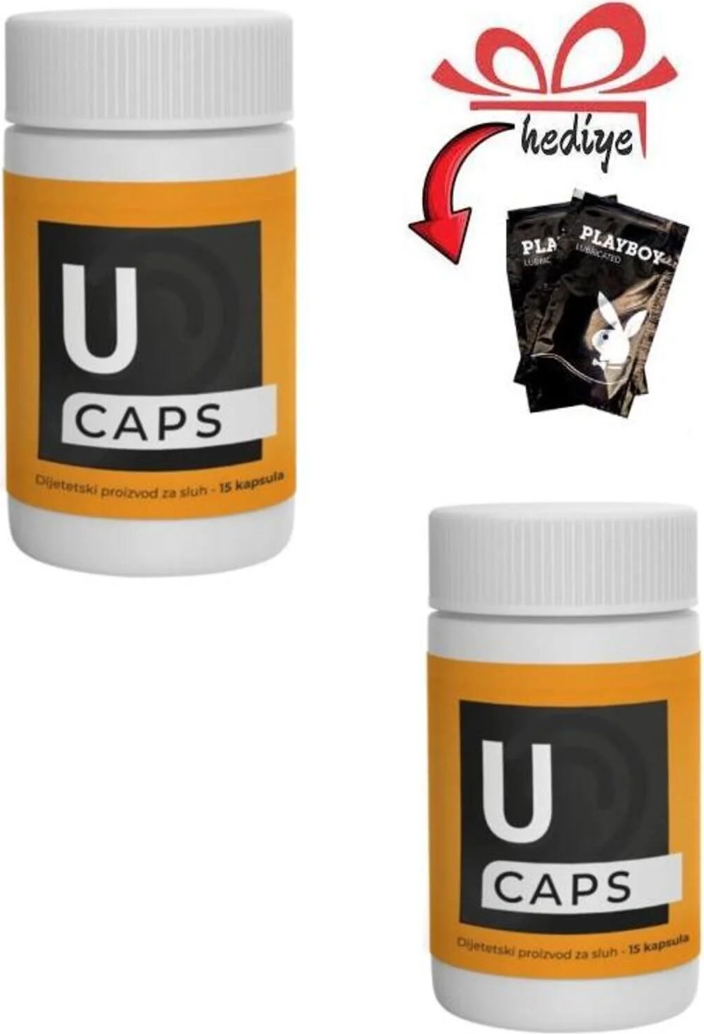 U Caps Erkeklere Çok Özel 15li x 2 Ad. + Özel Kayganlaştırıcı Jelle