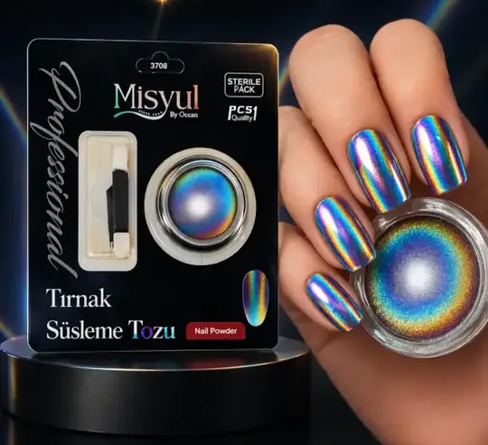 Holografik Toz Nail Art Pigmenti