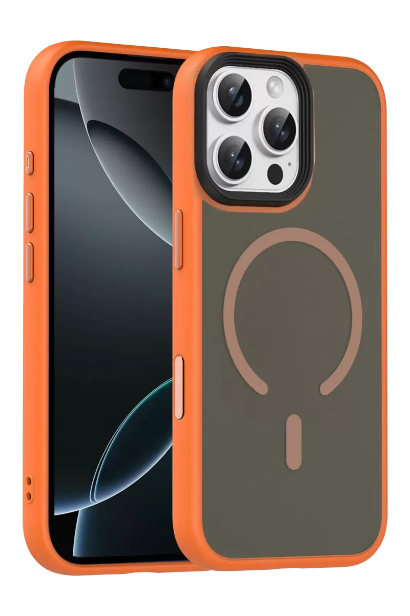 Joko Apple iPhone 16 Pro Max Uyumlu Megane Magsafe Kapak - Turuncu