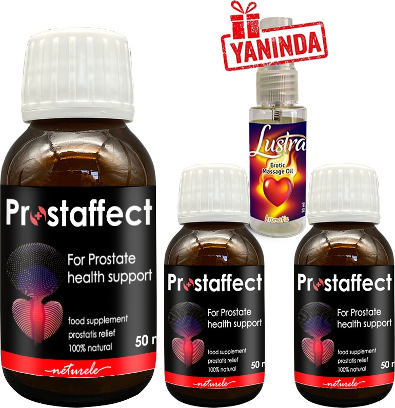 Prostaffect 50 ml Şurup Erkeklerin Özel Durumlarına Çok Özel Içecek Form 3 Adet + Lustra Masaj Yağı