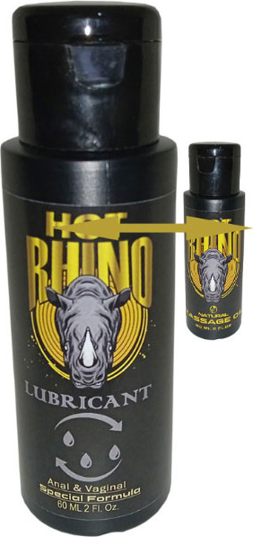 Hot Rhino 60 ml Analvajinal Konforlugiriş Rahatkayış Jeli + Rhino Erotik Masaj Yağı 60 ml