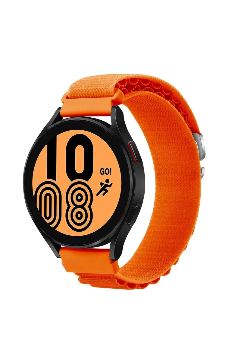 Watch 20mm Uyumlu KR410 Kumaş Kordon - Turuncu