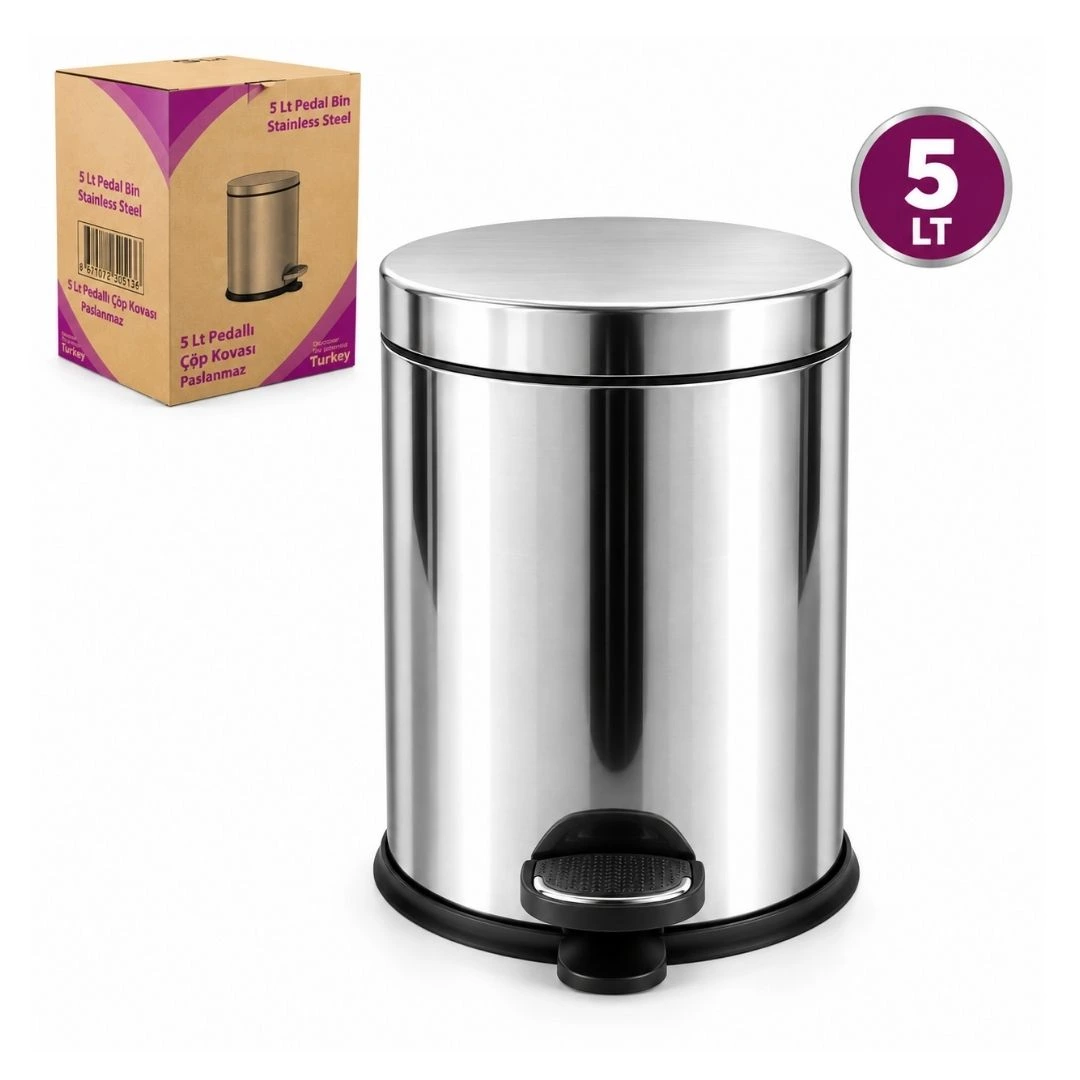 5 L Metal Pedallı Çöp Kovası