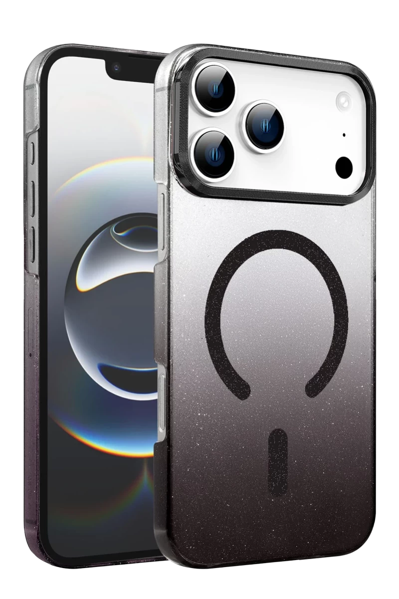 Apple iPhone 17 Pro Max Uyumlu Glossy Magsafe Kapak - Siyah