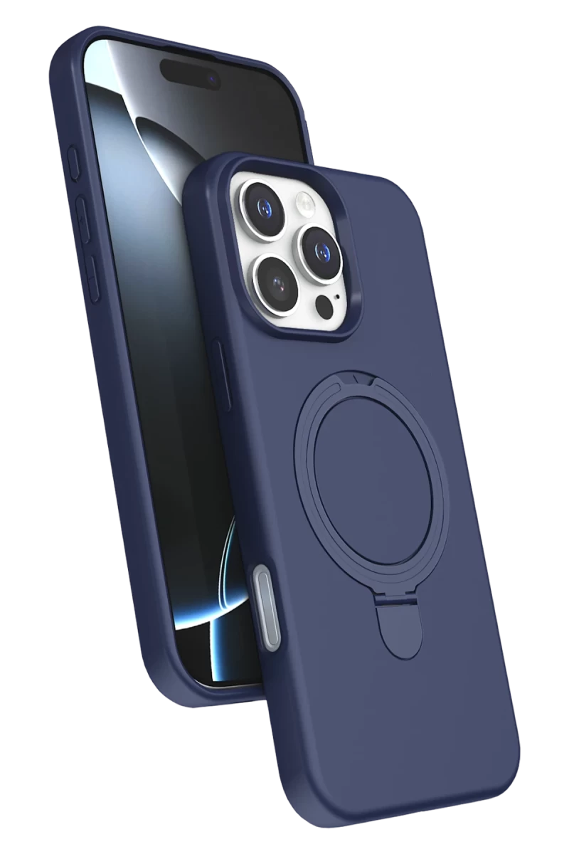 Apple iPhone 16 Pro Max Uyumlu Regal Magsafe Standlı Kapak - Lacivert