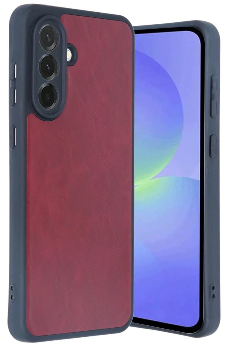 Samsung Galaxy A15 4G Uyumlu Kılıf Aras Deri Kapak - Bordo