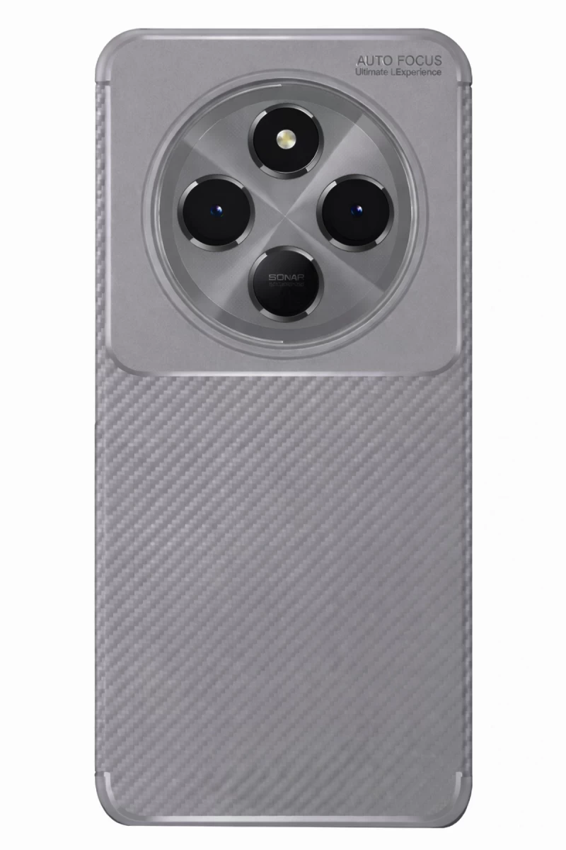 Xiaomi Redmi 14C Uyumlu Kılıf Auto Focus Karbon Kapak - Gri